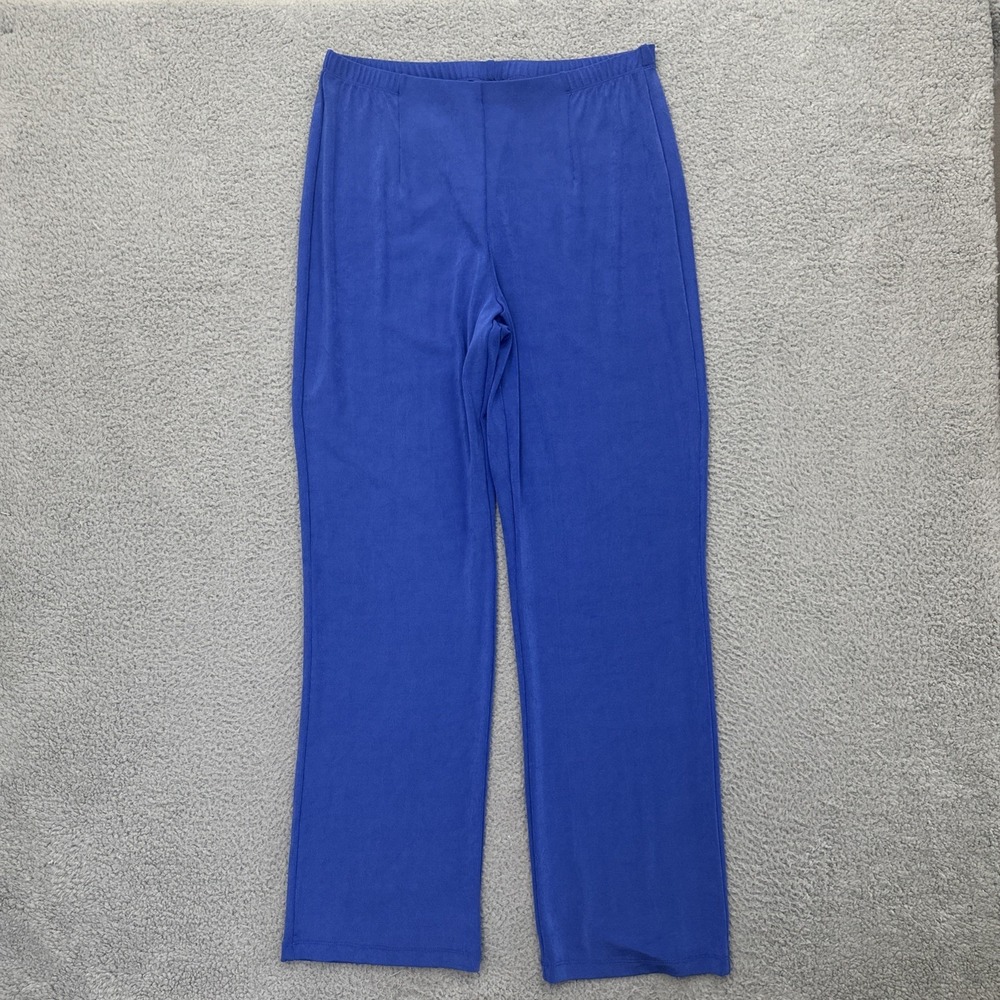 NWT Chico's Travelers No Tummy Pants Straight Leg Blue Women 2 Tall Large x 31.5
